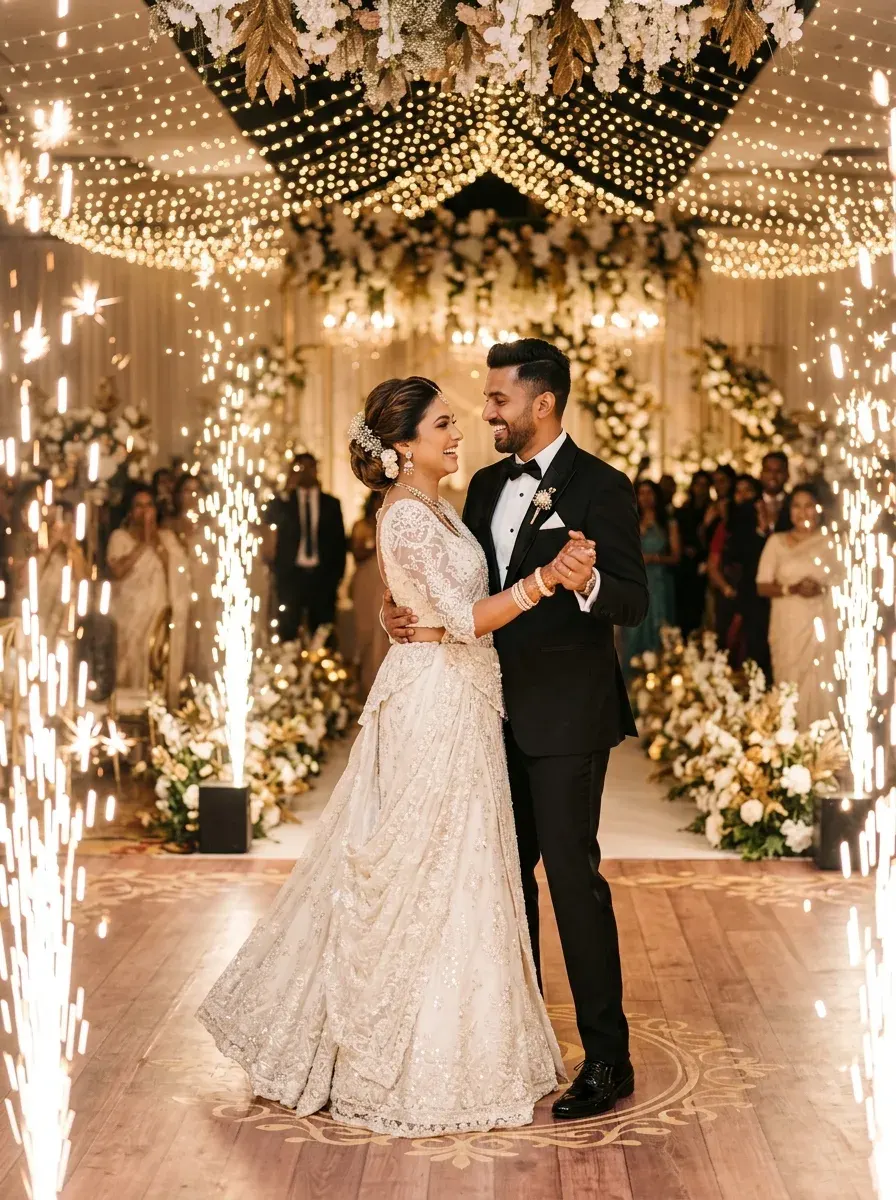 Niluka & Poorni — First Dance & Cold Pyro Grandeur at Hilton Ballroom, Colombo